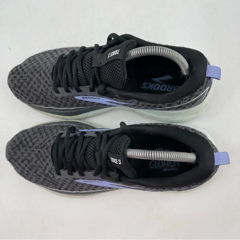 Brooks Women’s Trace 3-SZ 10-Blackened Pearl Skylight Iris Lace-Up Running Shoe